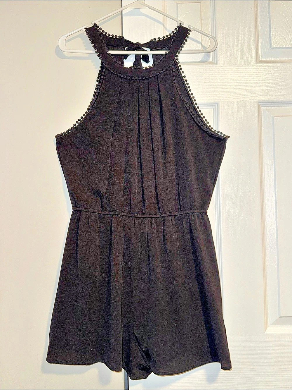 Black Pleated Romper